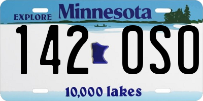 MN license plate 142OSO