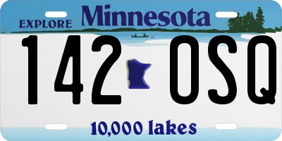 MN license plate 142OSQ