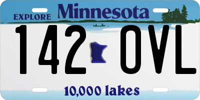 MN license plate 142OVL