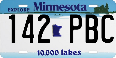 MN license plate 142PBC