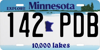 MN license plate 142PDB