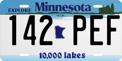 MN license plate 142PEF