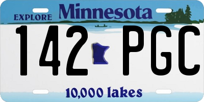 MN license plate 142PGC