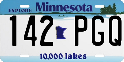 MN license plate 142PGQ