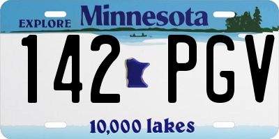 MN license plate 142PGV