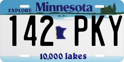 MN license plate 142PKY
