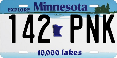 MN license plate 142PNK