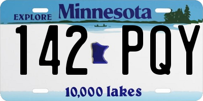 MN license plate 142PQY
