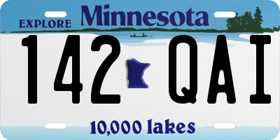 MN license plate 142QAI