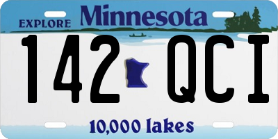 MN license plate 142QCI