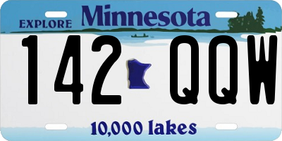 MN license plate 142QQW