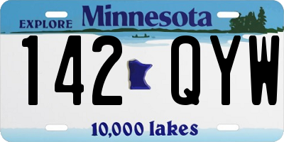 MN license plate 142QYW