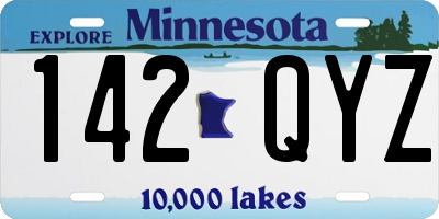 MN license plate 142QYZ
