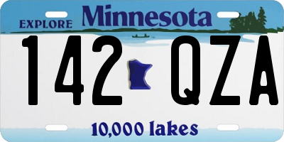 MN license plate 142QZA