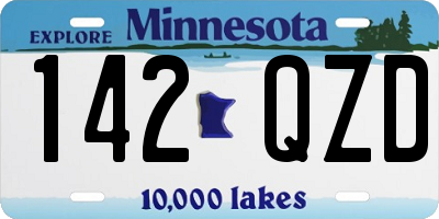 MN license plate 142QZD