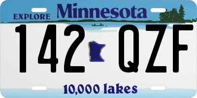 MN license plate 142QZF