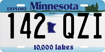 MN license plate 142QZI