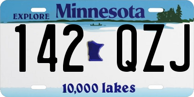 MN license plate 142QZJ