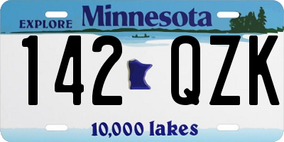 MN license plate 142QZK