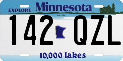 MN license plate 142QZL