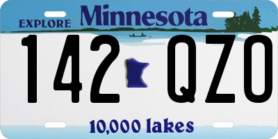 MN license plate 142QZO