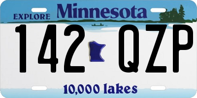 MN license plate 142QZP