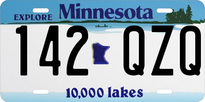 MN license plate 142QZQ