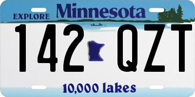 MN license plate 142QZT