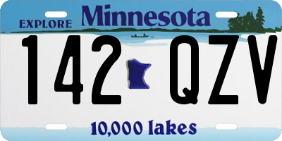 MN license plate 142QZV
