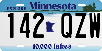 MN license plate 142QZW