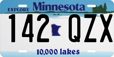 MN license plate 142QZX