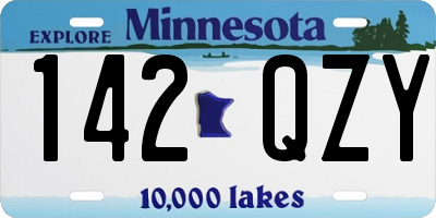 MN license plate 142QZY
