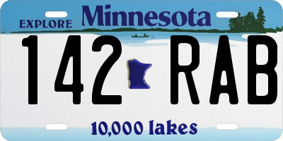 MN license plate 142RAB