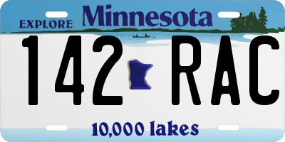 MN license plate 142RAC