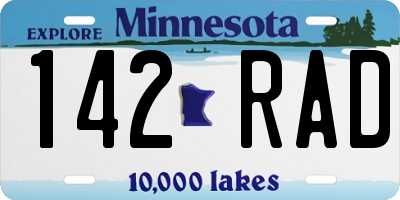 MN license plate 142RAD