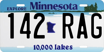MN license plate 142RAG