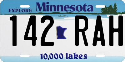 MN license plate 142RAH