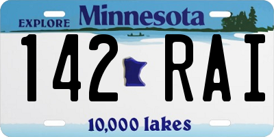MN license plate 142RAI