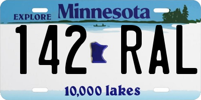 MN license plate 142RAL