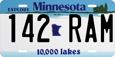 MN license plate 142RAM