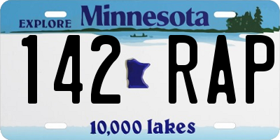 MN license plate 142RAP