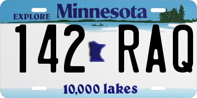 MN license plate 142RAQ