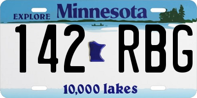 MN license plate 142RBG