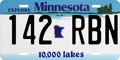 MN license plate 142RBN