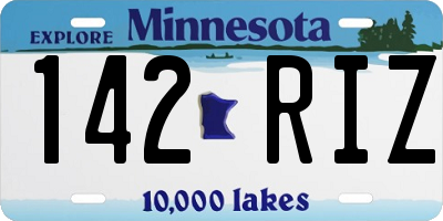 MN license plate 142RIZ