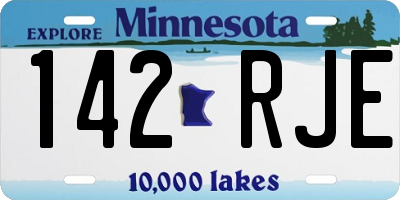 MN license plate 142RJE