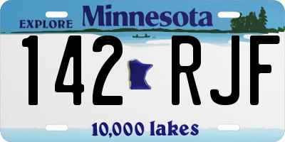 MN license plate 142RJF