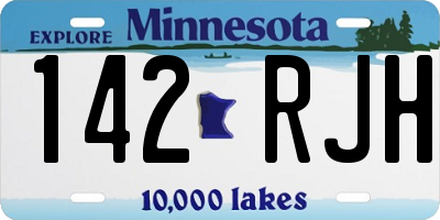 MN license plate 142RJH