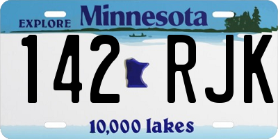 MN license plate 142RJK