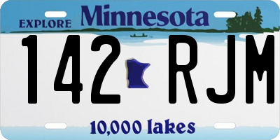 MN license plate 142RJM